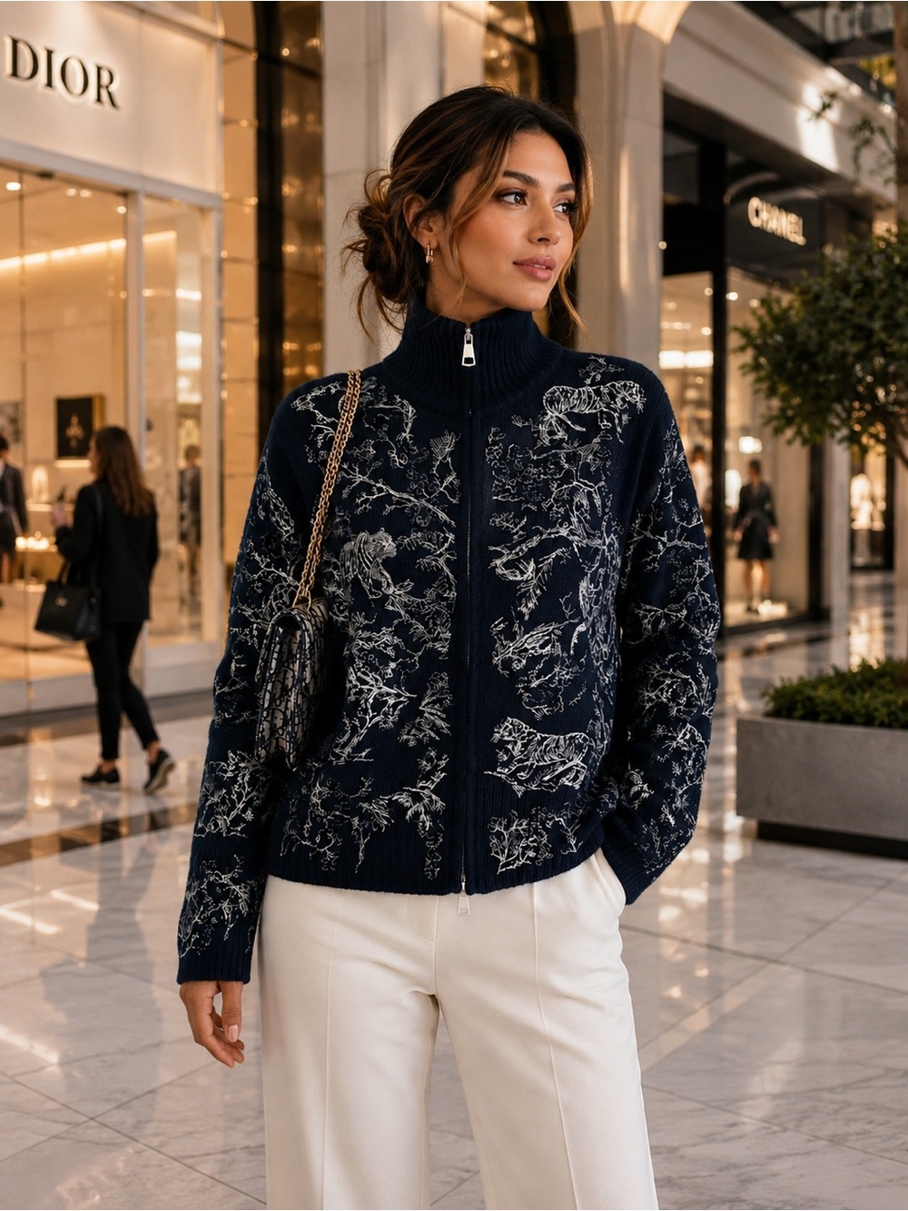 Dior Wool Zip-Up Cardigan – Like New